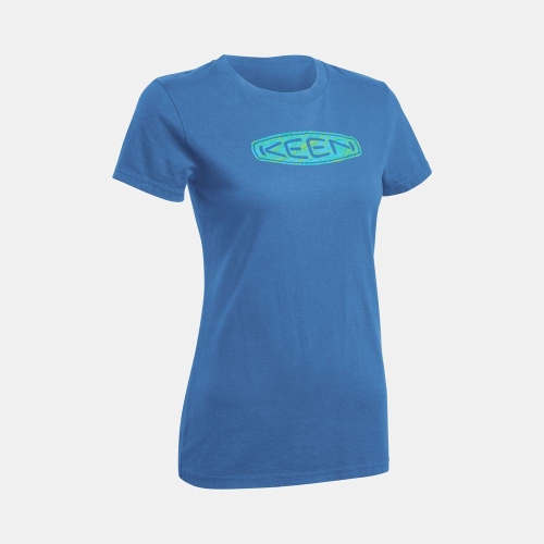 Keen Vêtements En Ligne | T-Shirts Keen Geode Logo Femme Bleu Marine (FRZ436172)